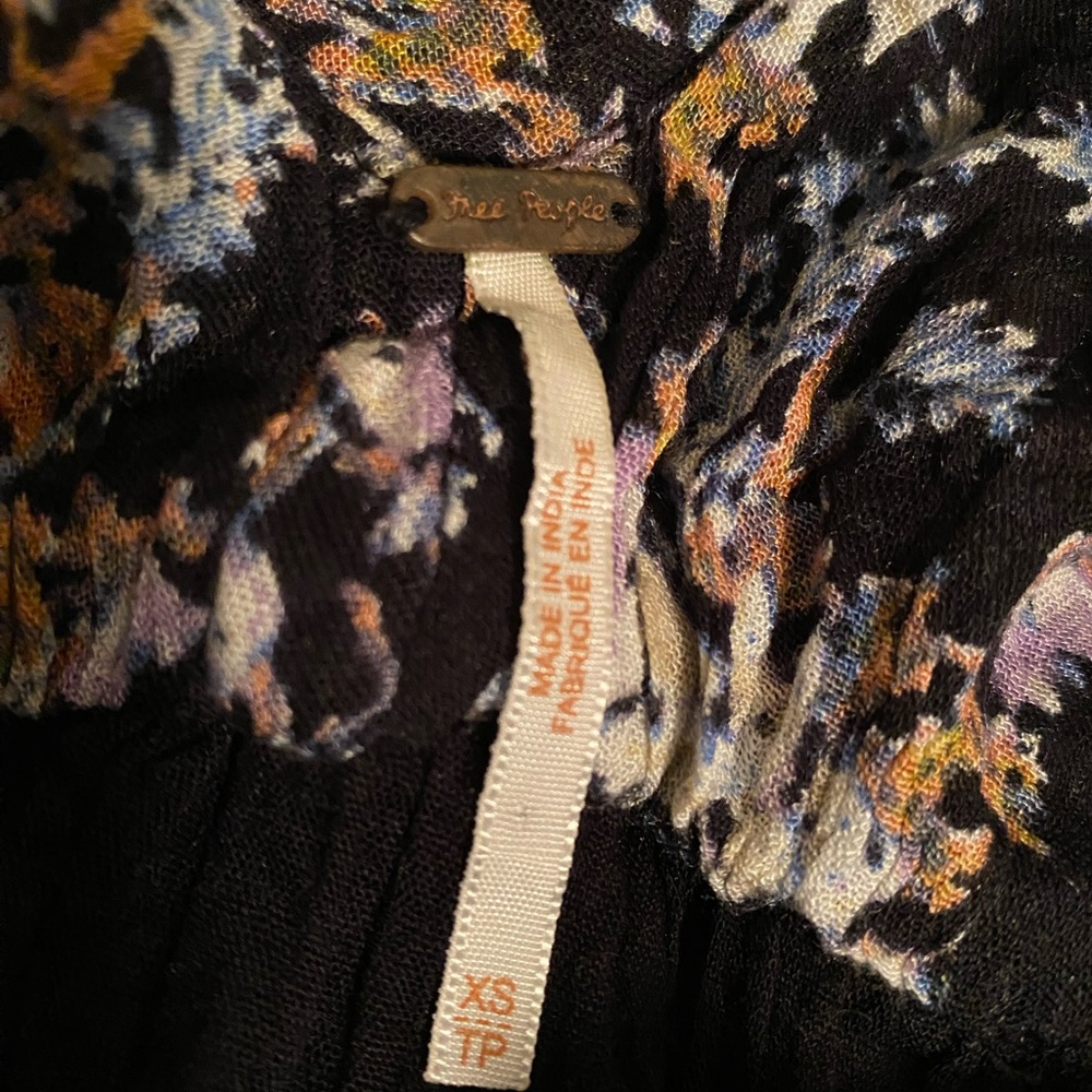 Free People Washed Ashore Mini Dress Black Combo Winter Floral Size XS - Picture 7 of 16